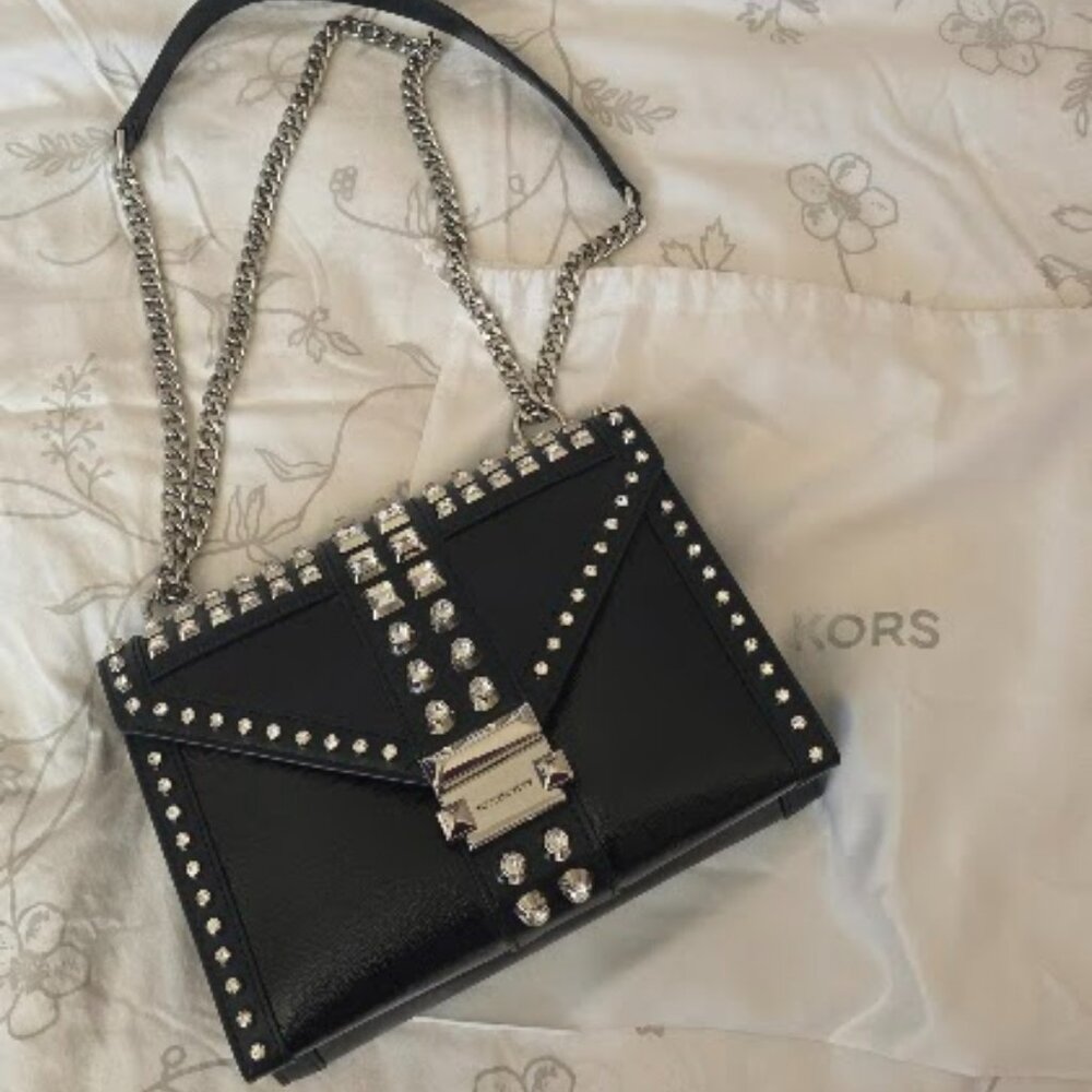 Like New Michael Kors Whitney Large Crystal Embellished Leather bag - Picture 7 of 7